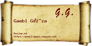 Gaebl Géza névjegykártya